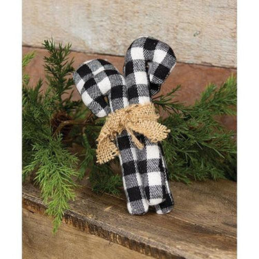 4 Set Black & White Check Stuffed Candy Canes 55 - The Fox Decor